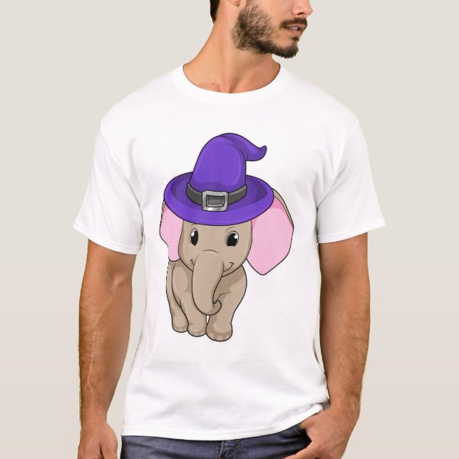 Elephant as Wizard T Shirt (Framsida)