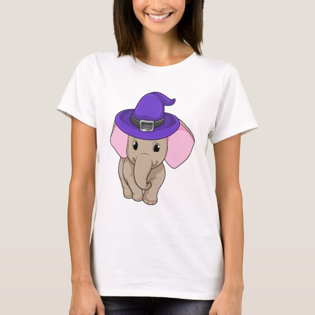 Elephant as Wizard T Shirt (Framsida)