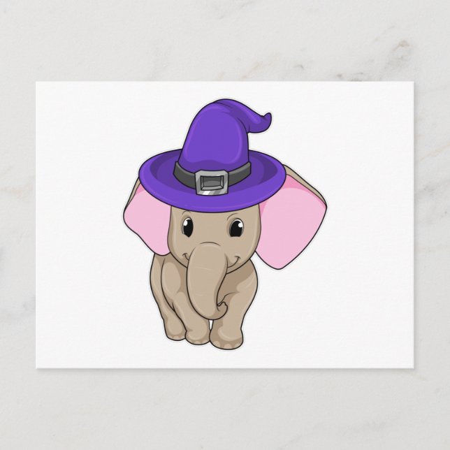 Elephant as Wizard Vykort (Framsida)