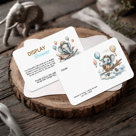 Elephant Aviator Baby Shower Display Shower  Tilläggskort