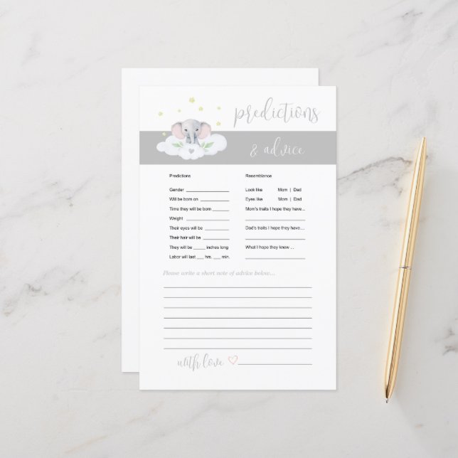 Elephant Baby Advice and Predictions Game Grått (Fram/Back In Situ)