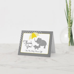 Elephant & Baby, Baby Shower Tack Kort
