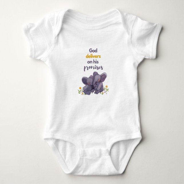 Elephant Baby Bodykostym T Shirt (Framsida)