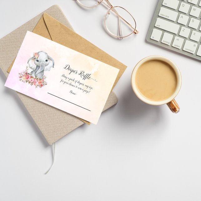 Elephant Baby Diaper Raffle Tilläggskort (Skapare uppladdad)