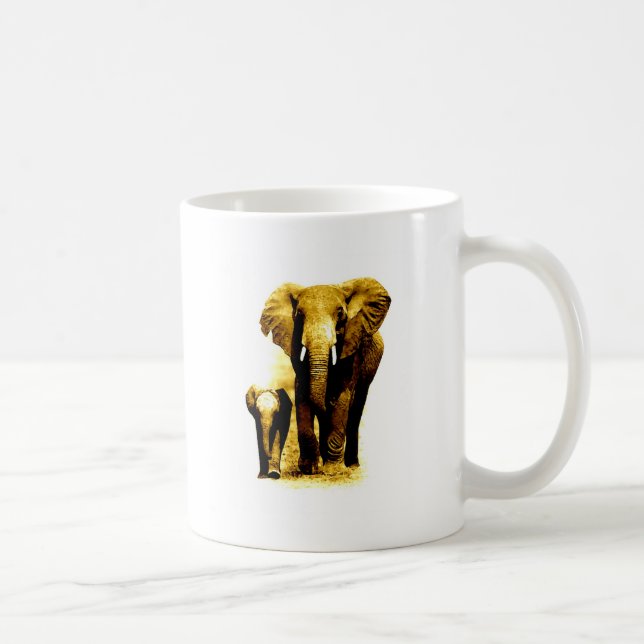 Elephant & Baby Elephant Kaffemugg (Höger)