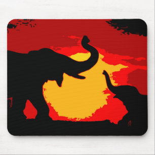 Elephant, Baby Elephant & Sunset Musmatta