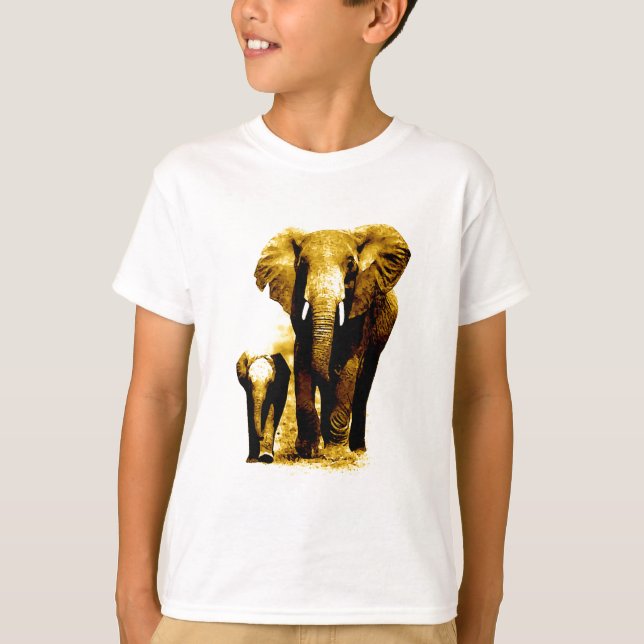 Elephant & Baby Elephant Tee Shirt (Framsida)