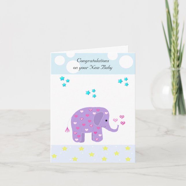 Elephant Baby Grattisar Kort (Framsida)