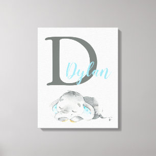 Elephant Baby Nursery Wall Art, Nursery Decor Canvastryck