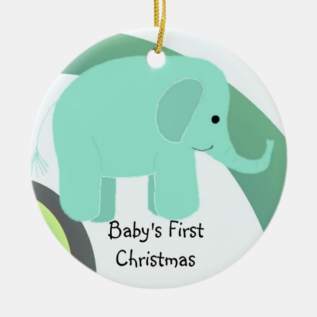 Elephant Baby och Frist jul Julgransprydnad Keramik (Framsidan)