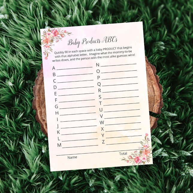 Elephant Baby Products ABCs Shower Game Card Inbjudningar (Skapare uppladdad)