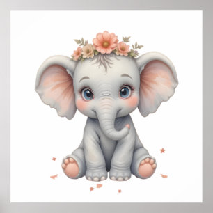  Elephant Baby Room Poster - Djurhemlighet