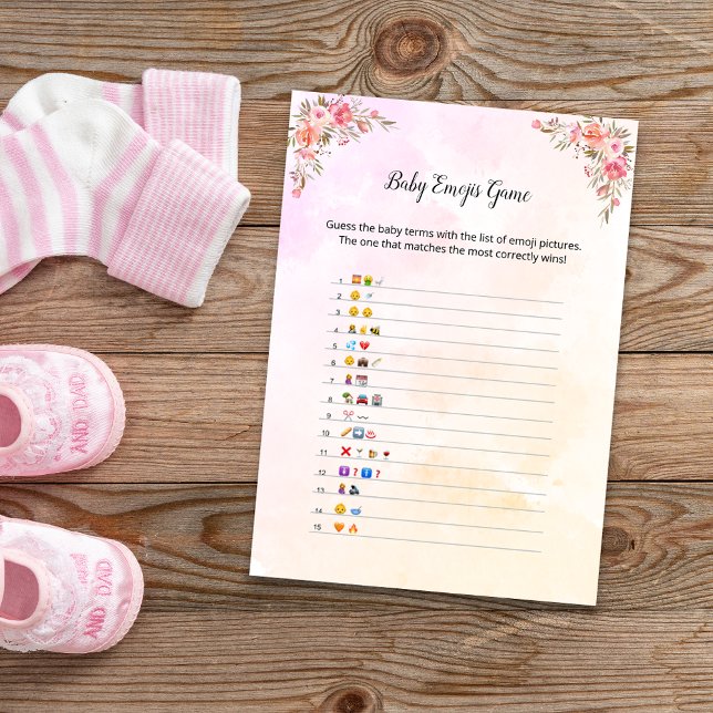 Elephant Baby Shower Baby Emoji Game Card Inbjudningar (Skapare uppladdad)