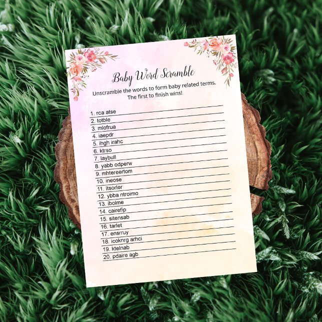Elephant Baby Shower Baby Ord-bildspel Inbjudningar (Skapare uppladdad)