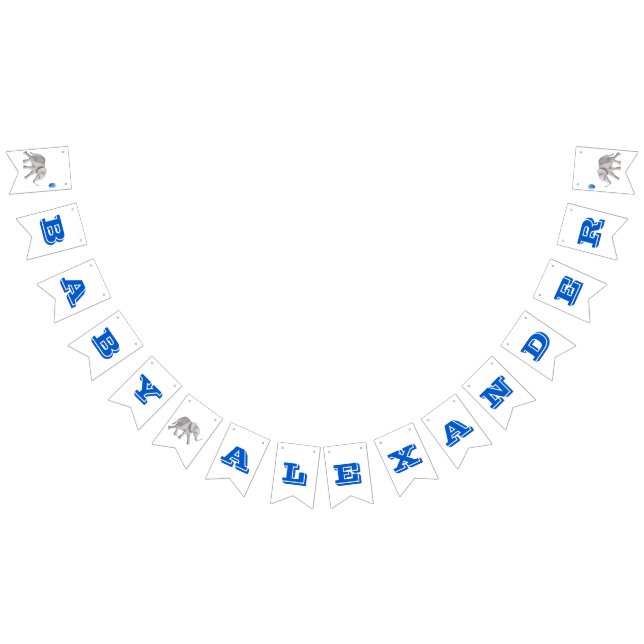 Elephant Baby Shower Banner Bunting Flaggor (Alla)