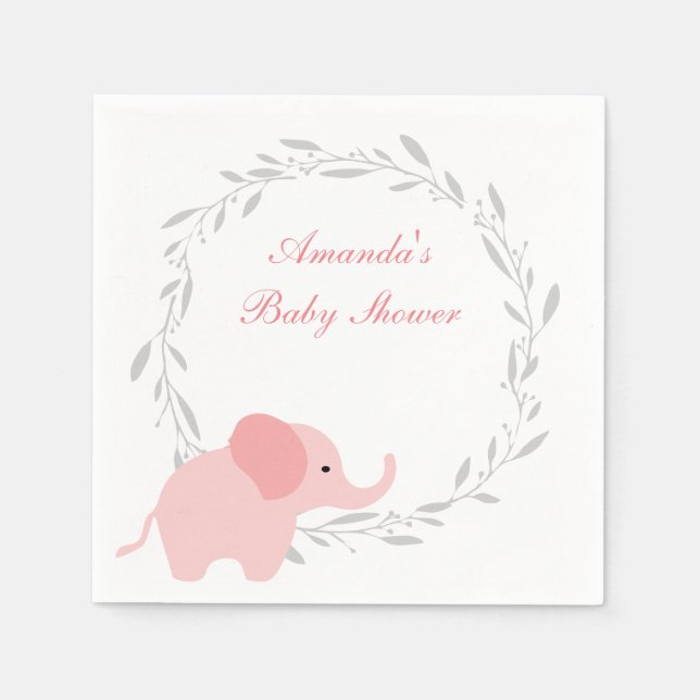 Elephant Baby Shower/Birthday Napkins Pappersservett (Framsidan)