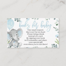 Elephant Baby Shower Bok-begärandekort för en pojk Tilläggskort