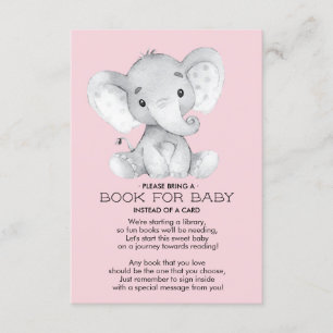 Elephant Baby Shower Bok för Baby-kort Tilläggskort