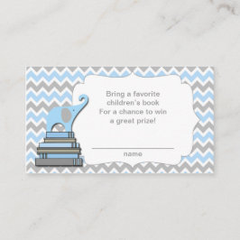 Elephant Baby Shower bok raffle biljett blue Tilläggskort