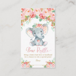 Elephant Baby Shower Bow Raffle Headband Flicka Tilläggskort