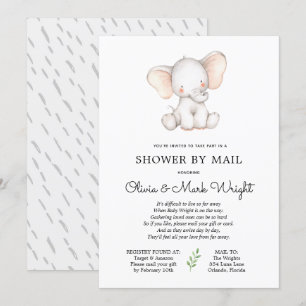 Elephant Baby Shower by Mail Inbjudningar