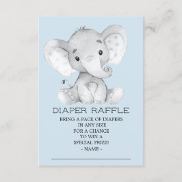 Elephant Baby Shower Diaper Raffle Biljett Tilläggskort