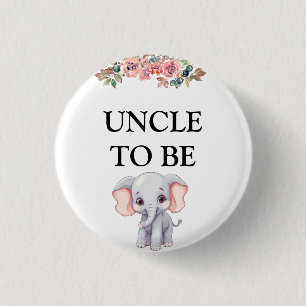 Elephant Baby Shower farbror att vara Knapp