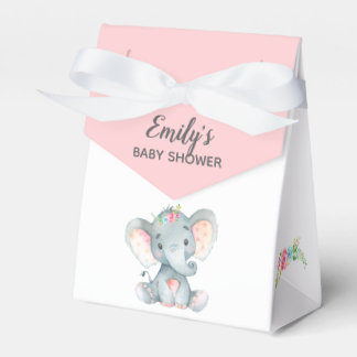 Elephant Baby Shower Favor Box (flicka) Presentaskar
