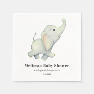 Elephant Baby Shower Gender Neutral Personlig Pappersservett