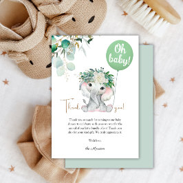 Elephant Baby Shower Gender Neutral Tack Kort