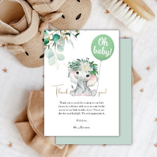 Elephant Baby Shower Gender Neutral Tack Kort