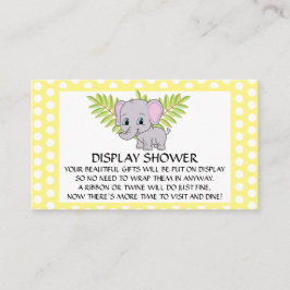 Elephant Baby Shower Gender Neutral Visning Shower Tilläggskort