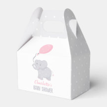 Elephant Baby Shower Girl Cute Favor Box