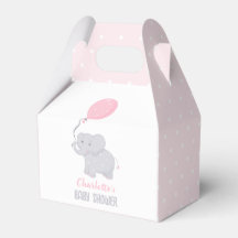 Elephant Baby Shower Girl Cute Favor Box