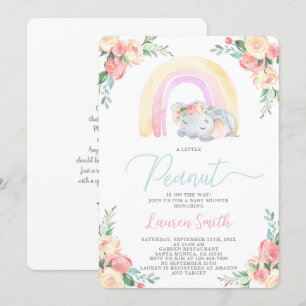 Elephant Baby Shower Girl-inbjudan Inbjudningar