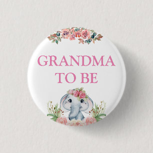 Elephant Baby Shower Grandma ska vara Knapp