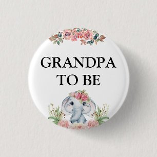 Elephant Baby Shower Grandpa Button Knapp