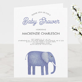 Elephant Baby Shower Inbjudan