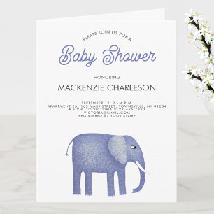 Elephant Baby Shower Inbjudan