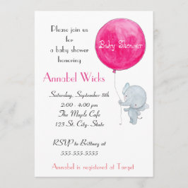 Elephant Baby Shower-inbjudan Cute Paris Stil Inbjudningar