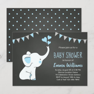 Elephant Baby Shower-inbjudningar för en pojke Inbjudningar