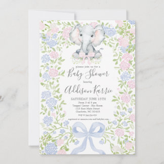 Elephant baby shower invitation inbjudningar