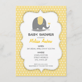 Elephant baby shower invitation inbjudningar