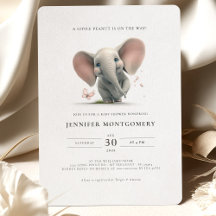 Elephant Baby Shower lite peanut på vägen in