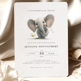 Elephant Baby Shower Little Peanut Gender Neutral Inbjudningar