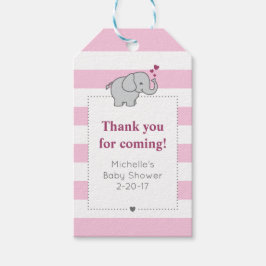 Elephant Baby Shower Märkre - Girl Presentetikett