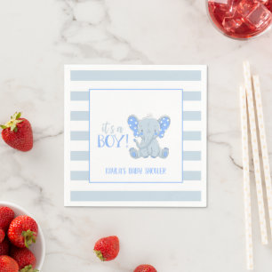 Elephant Baby Shower Napkin - Det är en pojke - An Pappersservett