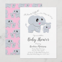 Elephant Baby Shower Rosa Girl
