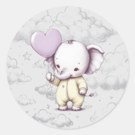 Elephant Baby Shower Runt Klistermärke