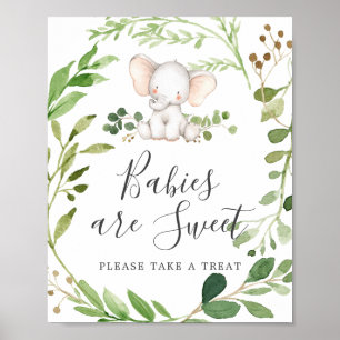 Elephant Baby Shower Spädbarn är Sweet Sign Poster